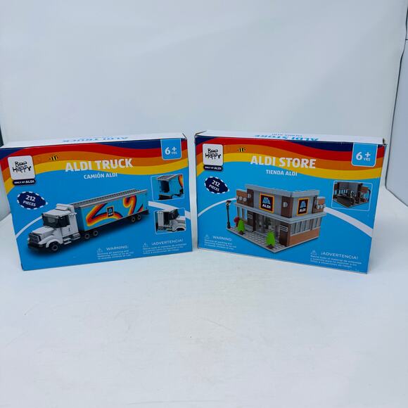 Bee Happy Aldi Truck & Aldi Store Building Sets – 212 Pieces Each – New in Box - Picture 1 of 11